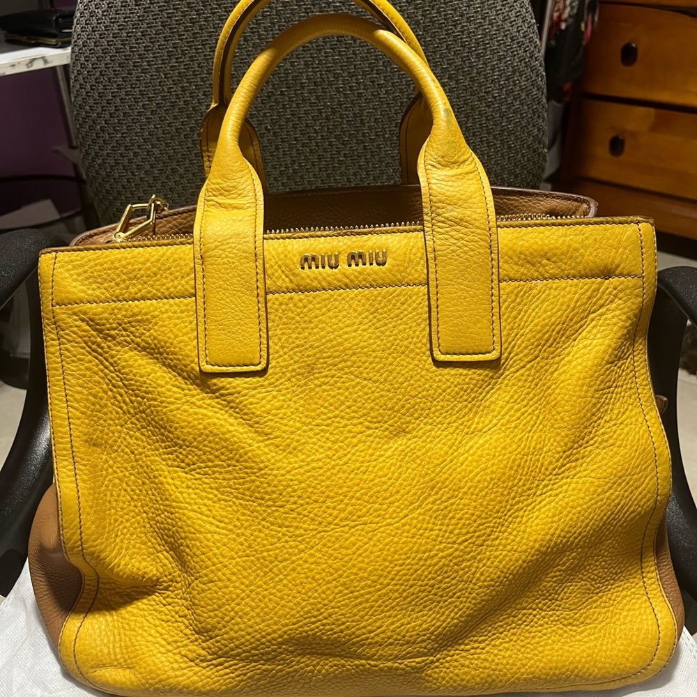 Miu Miu Yellow Tote Bag